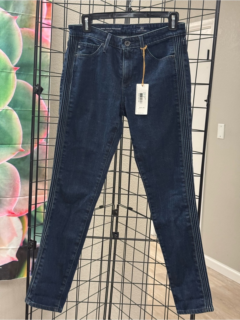 AG Adriano Goldschmied  cigarette ankled Jeans with Side Stripes 26R MSRP $ 215